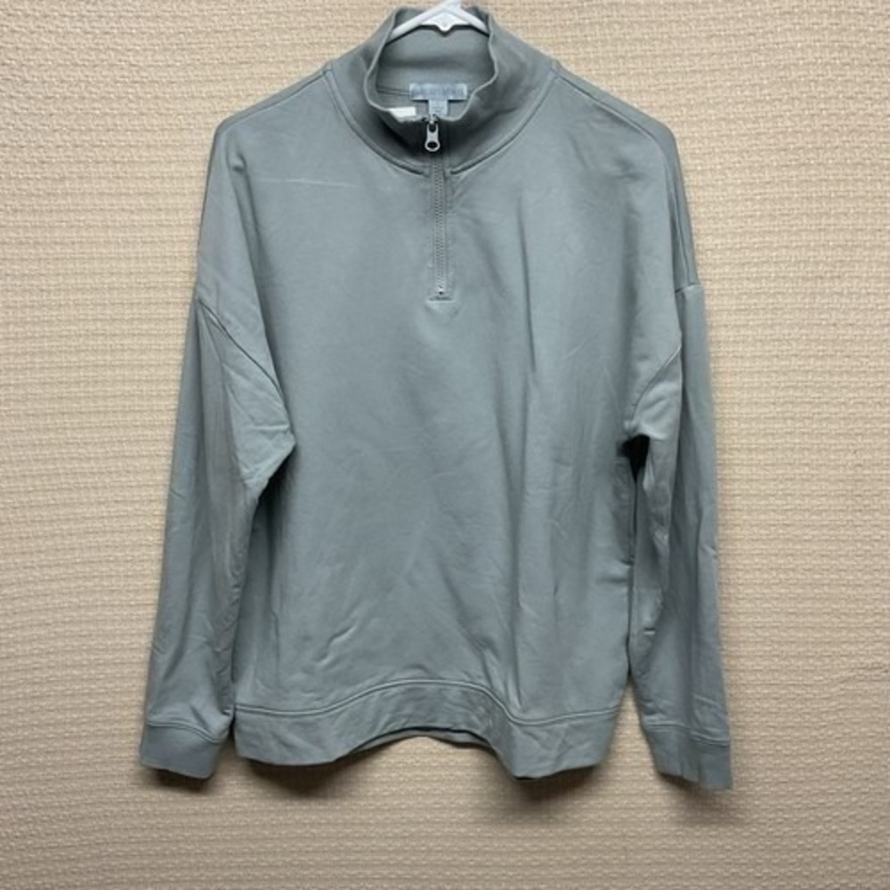 NWOT Barefoot Dreams Sage Green 1/4 Zip Fleece Sweatshirt Women Large China